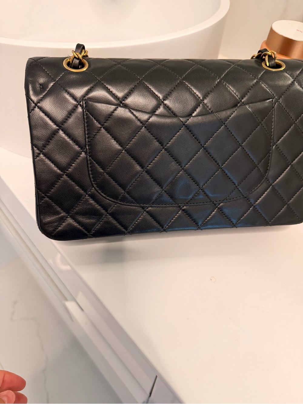 CHANEL Black Quilted Lambskin Shoulder Bag with Gold Hardware - Picture 4 of 12
